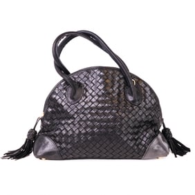 Vintage Bottega Veneta Intrecciato Leather Satchel