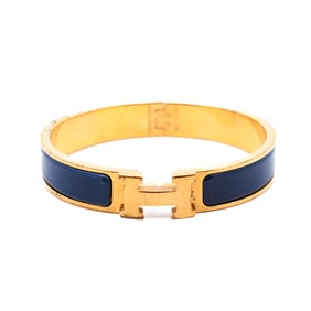 Hermes Clic H Bracelet – Gold-Plated Metal and Enamel