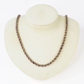 18KYG & Sterling Tiffany & Co. Vintage Twist Necklace 24"