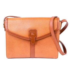 Authentic Burberry Vintage Brown Grained Leather – Shoulder Bag, 1980s–1990s Era