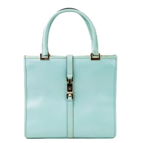GUCCI Jackie Micro GG Leather Handbag Sky Blue Rose Gold Hardware