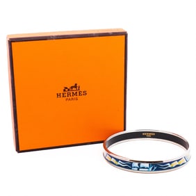Hermes Narrow Cloisonne Enamel Bangle with Box