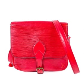Louis Vuitton Cartouchiere Epi Leather Red Shoulder Bag with Dust Bag