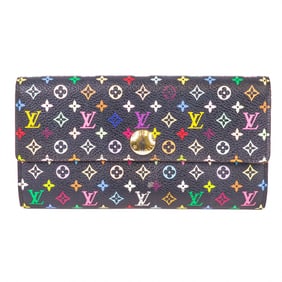 Louis Vuitton Monogram Multicolor Portefeuille Sarah Long Wallet Black – Rare Murakami