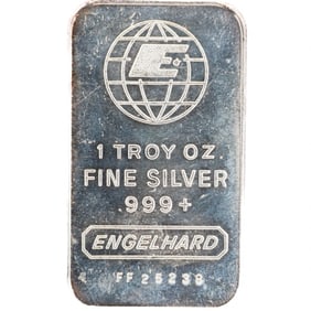 Vintage Engelhard 1 Troy Ounce Silver Bar