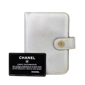 Chanel Agenda Cover Grained Calfskin Silver – CC Button, 10 series (2005-2006)