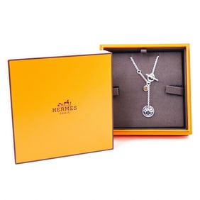18KRG/925 Hermes Ex Libris MM Necklace New with Box