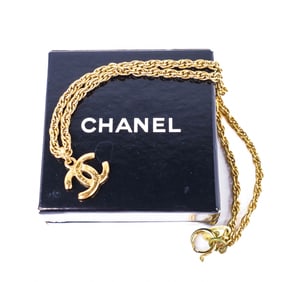 Chanel Coco Mark Vintage Double Chain Necklace – Gold Tone, 1980s–1990s