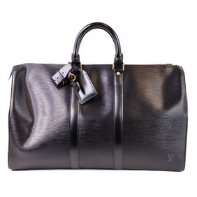 Louis Vuitton Black Epi Keepall 45 Boston Bag