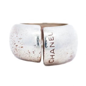 Chanel 925 Silver Dome Ring 10g – Size 5, 2000s