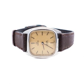 Omega De Ville 24mm Stainless Steel Cream Dial Quartz Ref. 1365 Ladies Vintage Original Box & Papers
