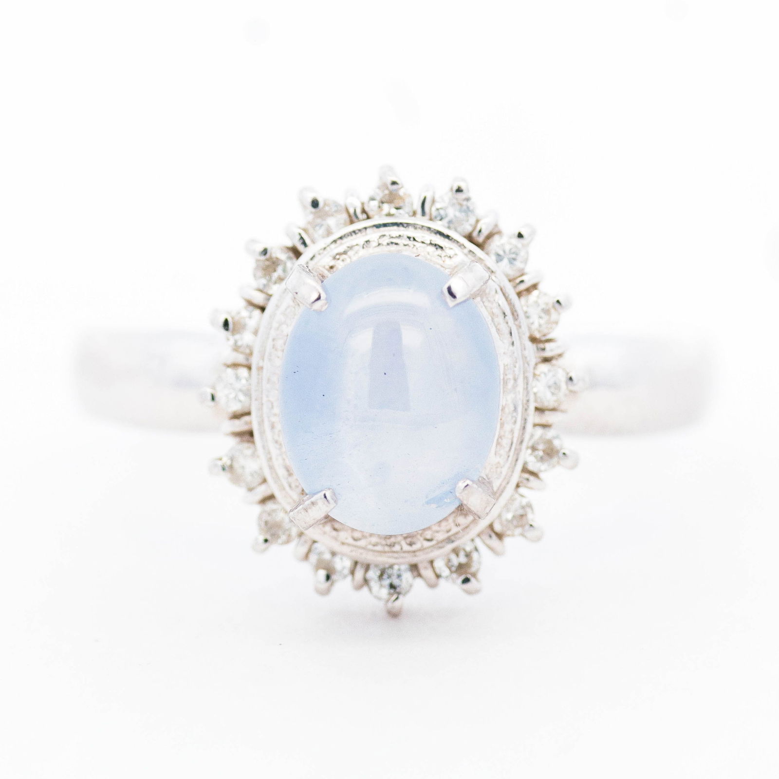 2.33ct Star Sapphire and Diamond Cluster Ring – Platinum Dress Ring – Size 5.5 (1 of 4)