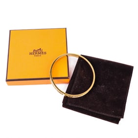 Hermes Bangle – Gold-Plated Metal with Crocodile-Style Enamel