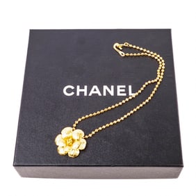 CHANEL Camellia Coco Mark Necklace Gold – 98A Collection