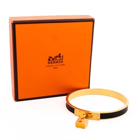 Hermes Kelly Cadenas Bracelet Gold with Red Enamel – Padlock Charm
