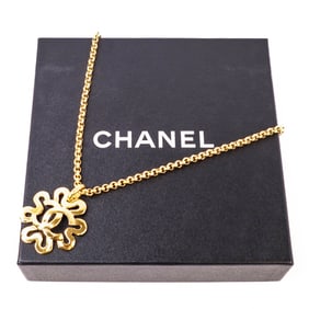 CHANEL Coco Mark Clover Flower Necklace 95P – Gold Plated