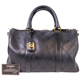 Chanel Bicolore Quilted Lambskin Black – Duffle Bag with CC Medallion Charm, 3 Series