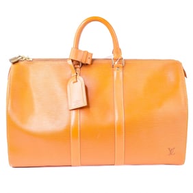 Louis Vuitton Keepall 45 Epi Leather Brown Duffle Bag