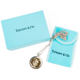 18KYG/925 Tiffany & Co. Gold Coin Pendant Necklace 18"
