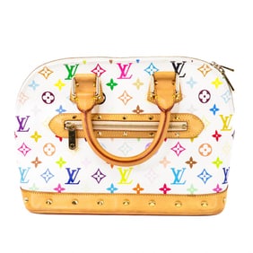 Louis Vuitton Multicolor Alma M92647 Monogram Canvas White – Murakami Collaboration