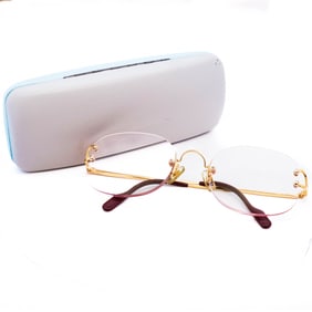 Cartier Rimless Double-Point Glasses with C Motif