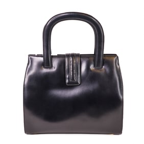 Gucci Exotic Lizard Skin Handbag – Black Leather with Lizard Trim