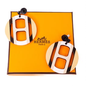 Hermes H Equipe Earrings in Aube