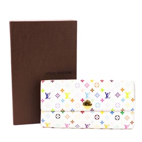 Louis Vuitton Multicolor Monogram Portefeuille Sarah Wallet – White Canvas Murakami