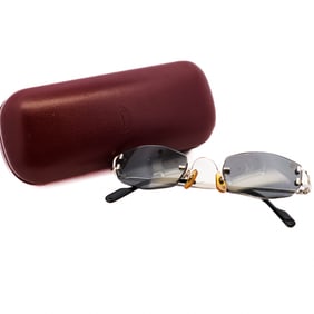 Cartier 2509047 Rimless Sunglasses – Silver Frame with Gray Lenses 135