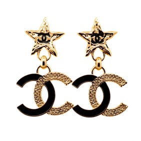 Chanel CC Star Earrings Gold Black – Spring 2024 B24P