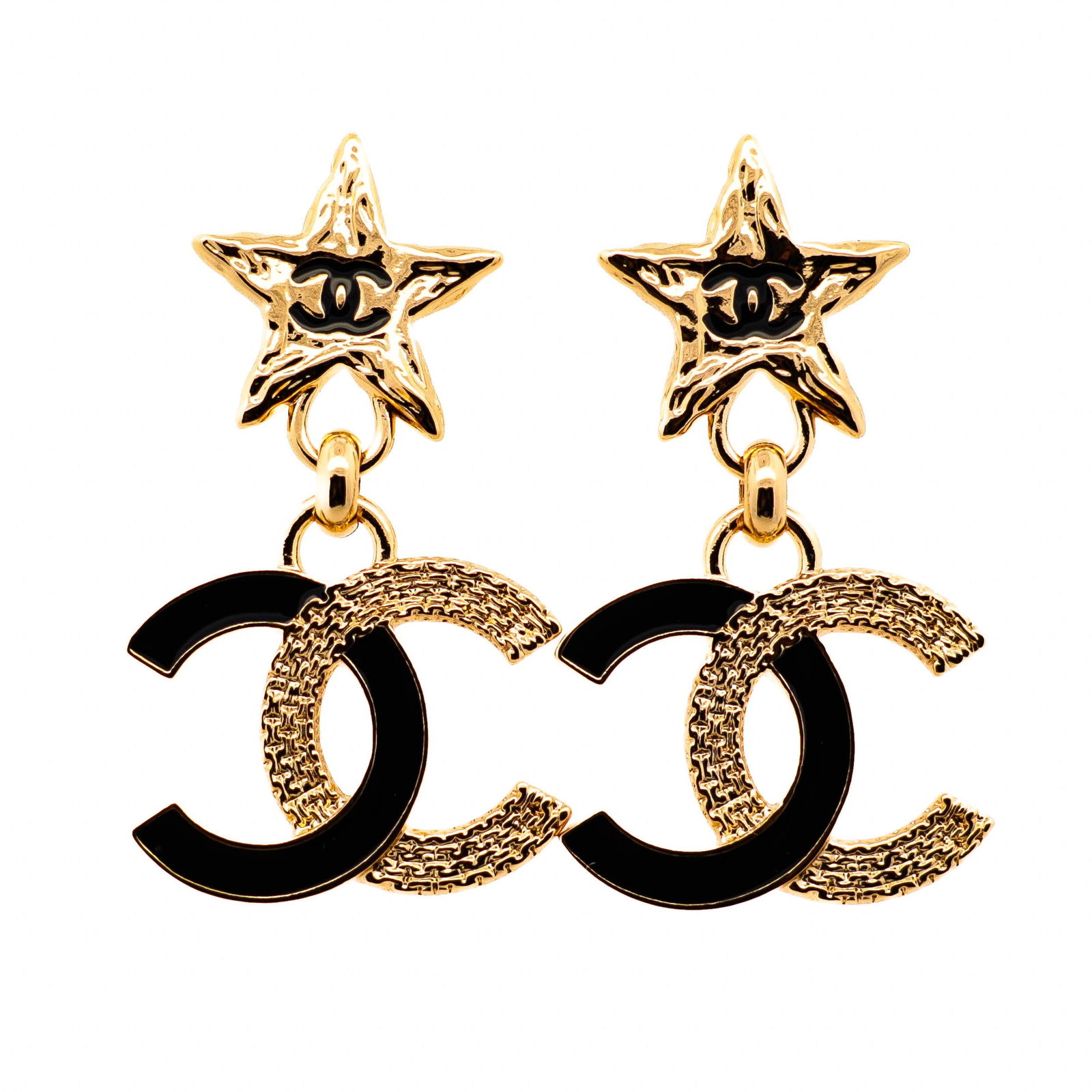 Chanel CC Star Earrings Gold Black – Spring 2024 B24P (1 of 5)