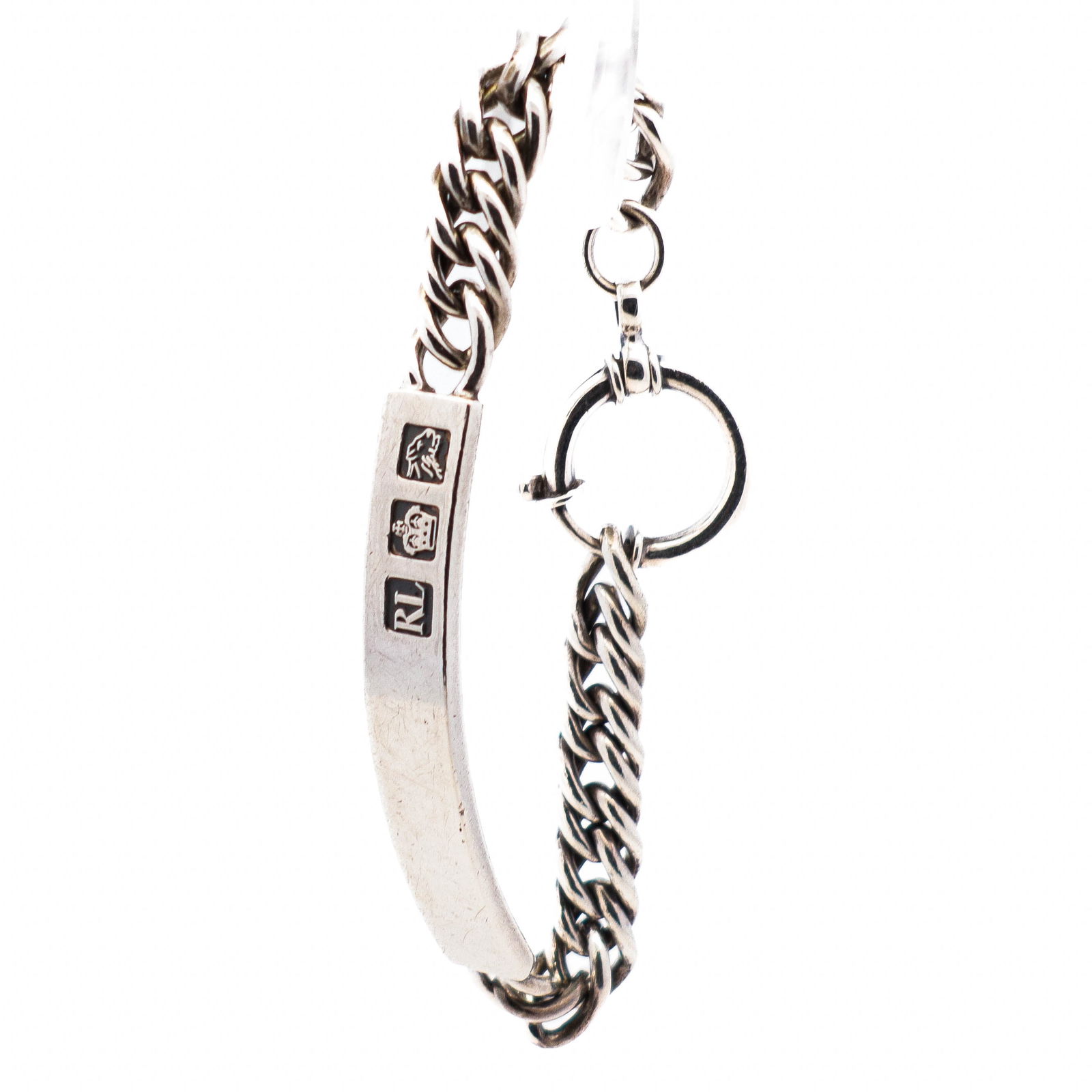 Ralph Lauren Sterling Silver ID Bracelet – Hallmarked, Curb Chain (1 of 5)