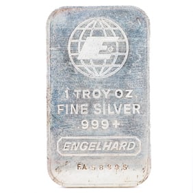 Vintage Engelhard 1 Troy Ounce Silver Bar