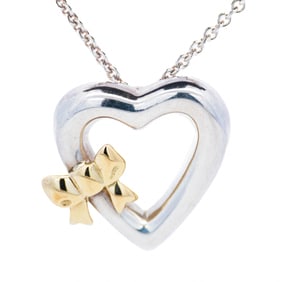 Vintage Tiffany & Co. Bow Motif Pendant Necklace in Sterling Silver 1998