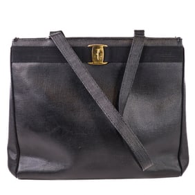 Salvatore Ferragamo Vara Lizard Leather Embossed Shoulder Bag