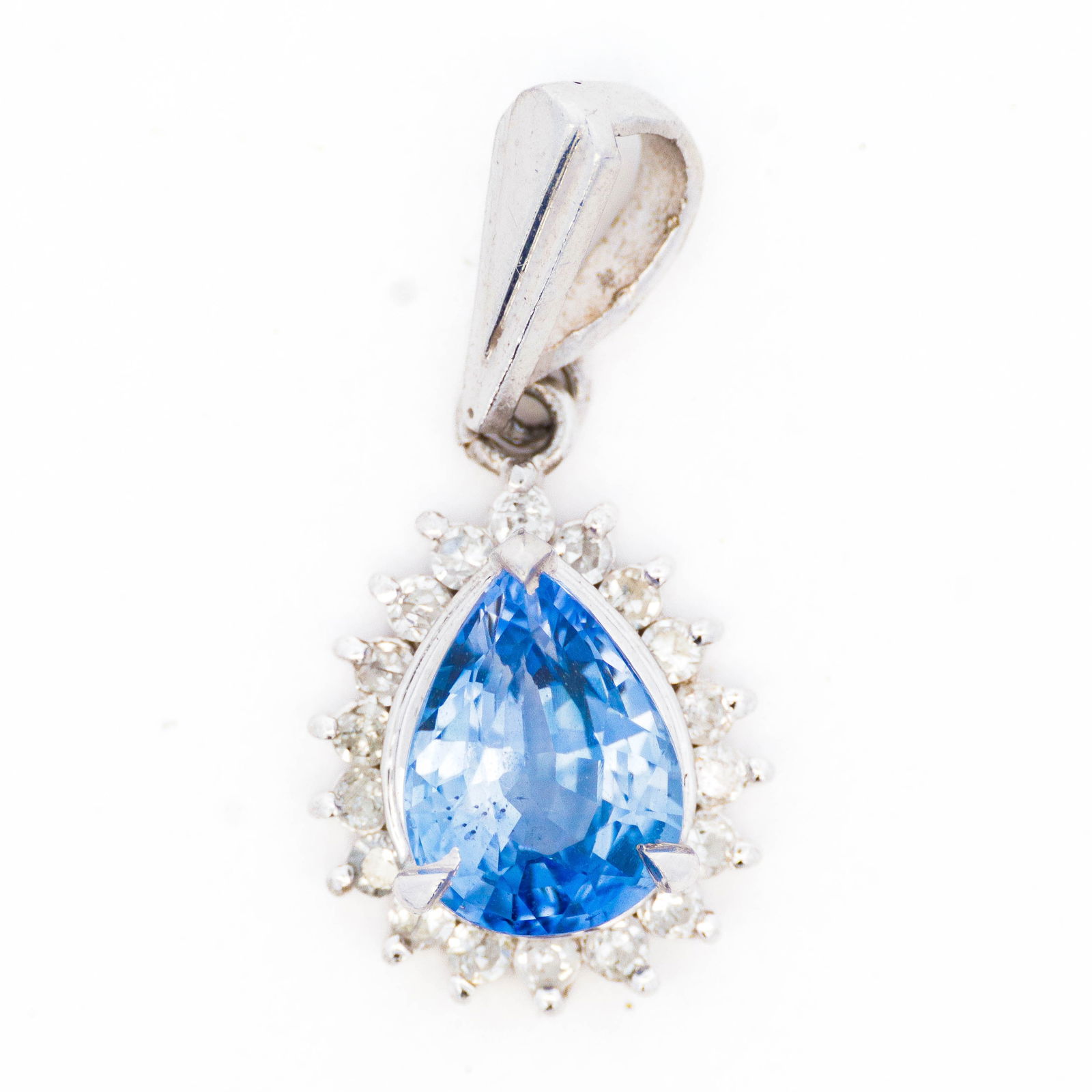 Platinum 1.06ct Ceylon Sapphire & Natural Diamond Pendant (1 of 3)