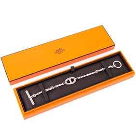 Hermes Farandole Bracelet Sterling Silver 925 7" Chaine dAncre Links