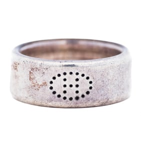Hermes Eclipse Ring Sterling Silver 925 – Pierced H Design, Size 6.5 / 53