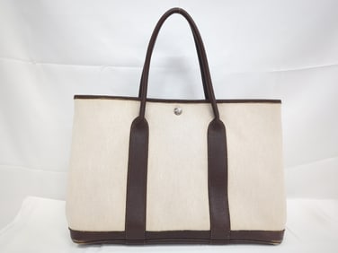 Hermes Garden Party Canvas and Leather Tote Bag – Stamp ?O