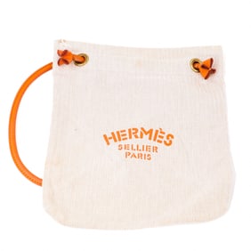 Hermes Sac Aline PM Canvas and Leather Beige with Orange Print