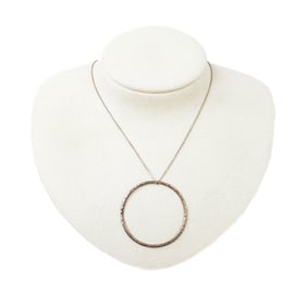 Tiffany & Co. Hammered Circle Sterling Silver Necklace 18" w/Box & Pouch