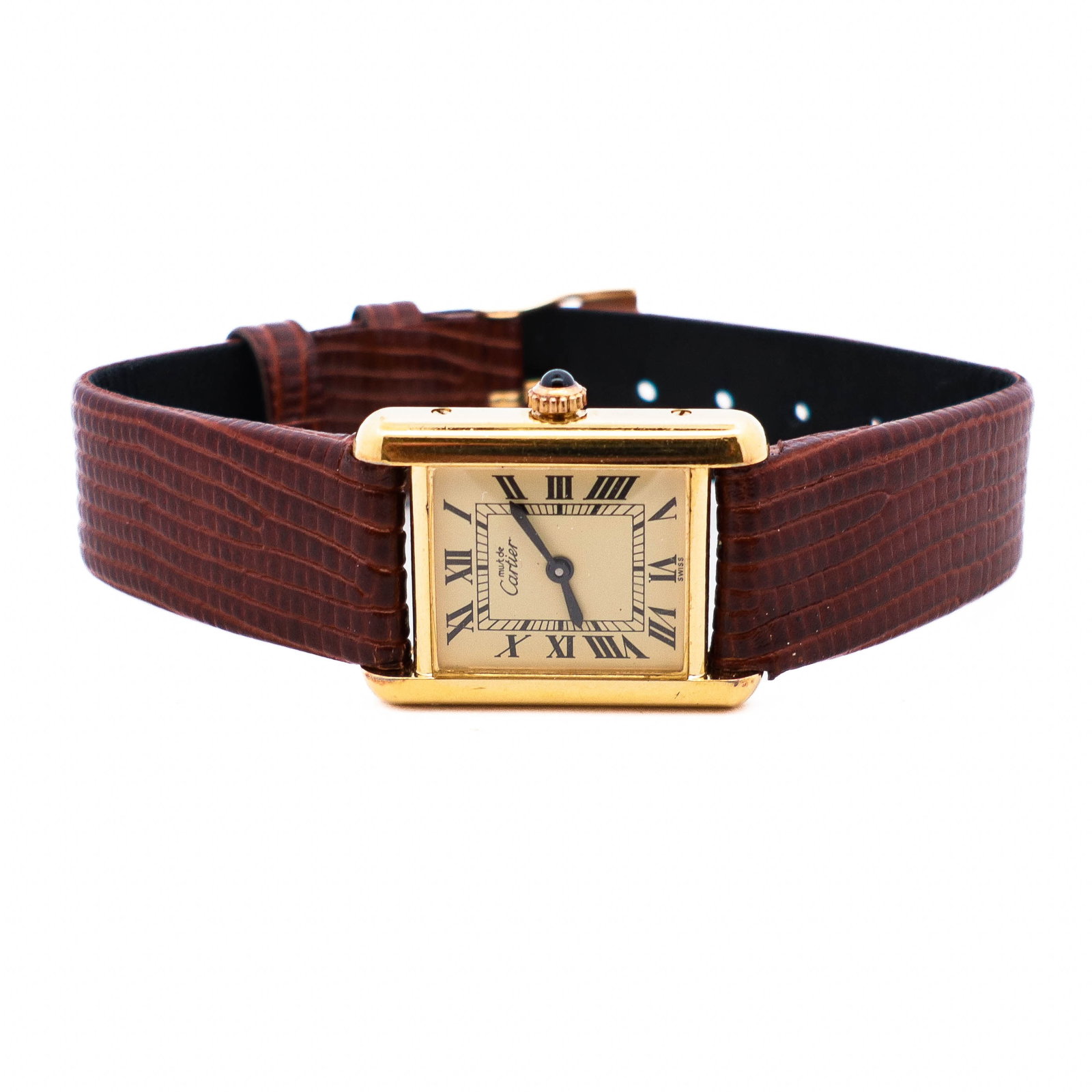 Cartier Must de Cartier Sterling Silver Gold Vermeil Manual Watch 20mm: Authentic Cartier Must de Cartier Tank Vermeil Gold-Plated Manual Wind Watch – 20 mm Case Features Classic Cartier Must Tank design in vermeil (gold-plated sterling silver) case Ivory di