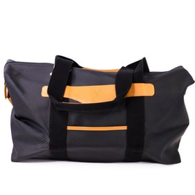 Yves Saint Laurent Travel Boston Bag Grey Canvas with Leather Trim