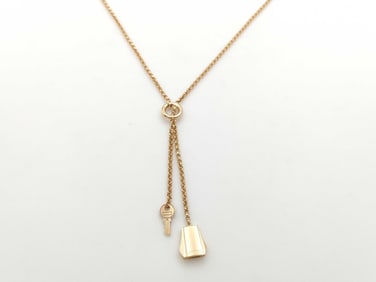 18K Pink Gold Hermes Kelly Necklace 45cm Box and Papers Included