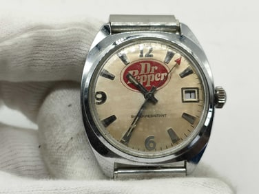 Stainless Steel Dr. Pepper Vintage Shock Resistant Retro Watch 34mm