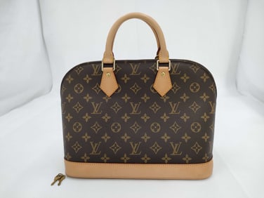 Louis Vuitton Alma Handbag Monogram Coated Canvas & Leather