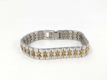 Hermes Gold & Silver Tone Clipper Bracelet