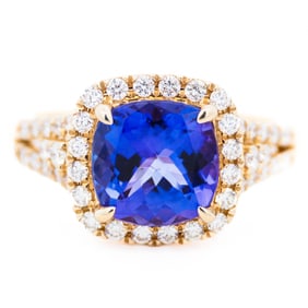14K Yellow Gold 2.12ct Tanzanite & .45ctw Diamond Ring Size 7 Retail $12,499.00
