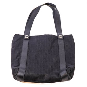 Bvlgari Canvas Tote Bag Black with Leather Trim