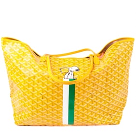 Authentic Goyard Saint Louis Tote Snoopy Hand Painted Special Edition With Matching Pouch